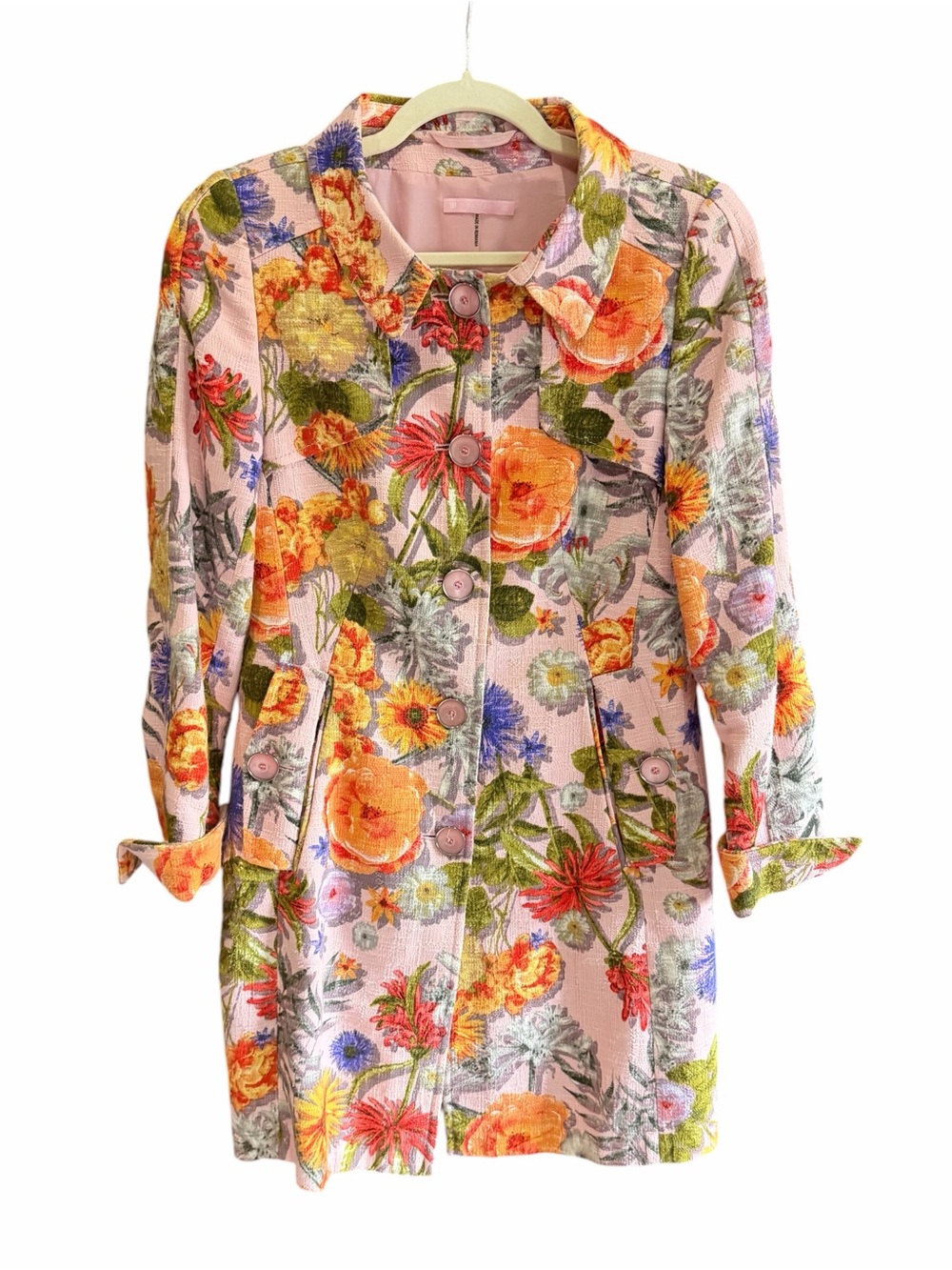 BASLER Floral Tapestry Cotton Jacuard Jacket Trench Car Coat 6